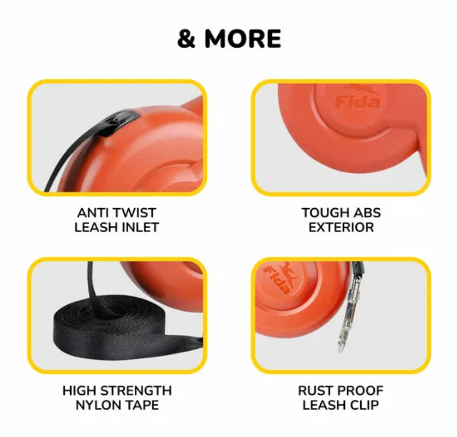 Styleash Retractable Leash for Dogs (Black)